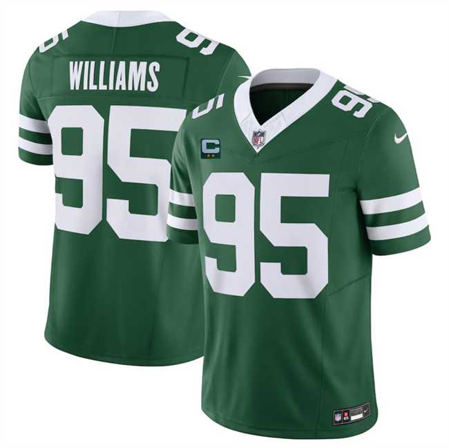 Men & Women & Youth New York Jets #95 Quinnen Williams Green 2024 F.U.S.E. With 2-Star C Patch Vapor Limited Stitched Jersey->new york jets->NFL Jersey